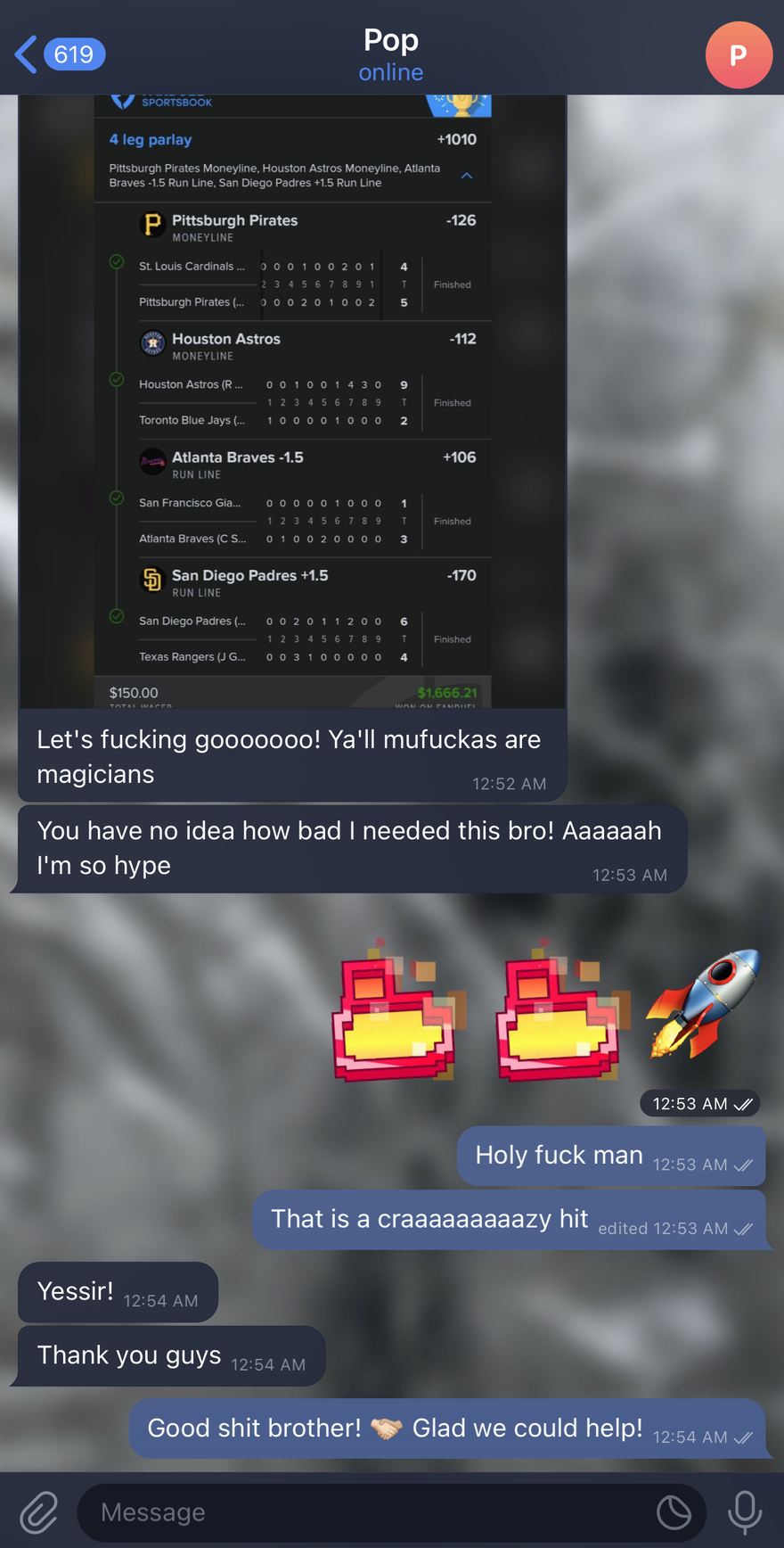 Customer message