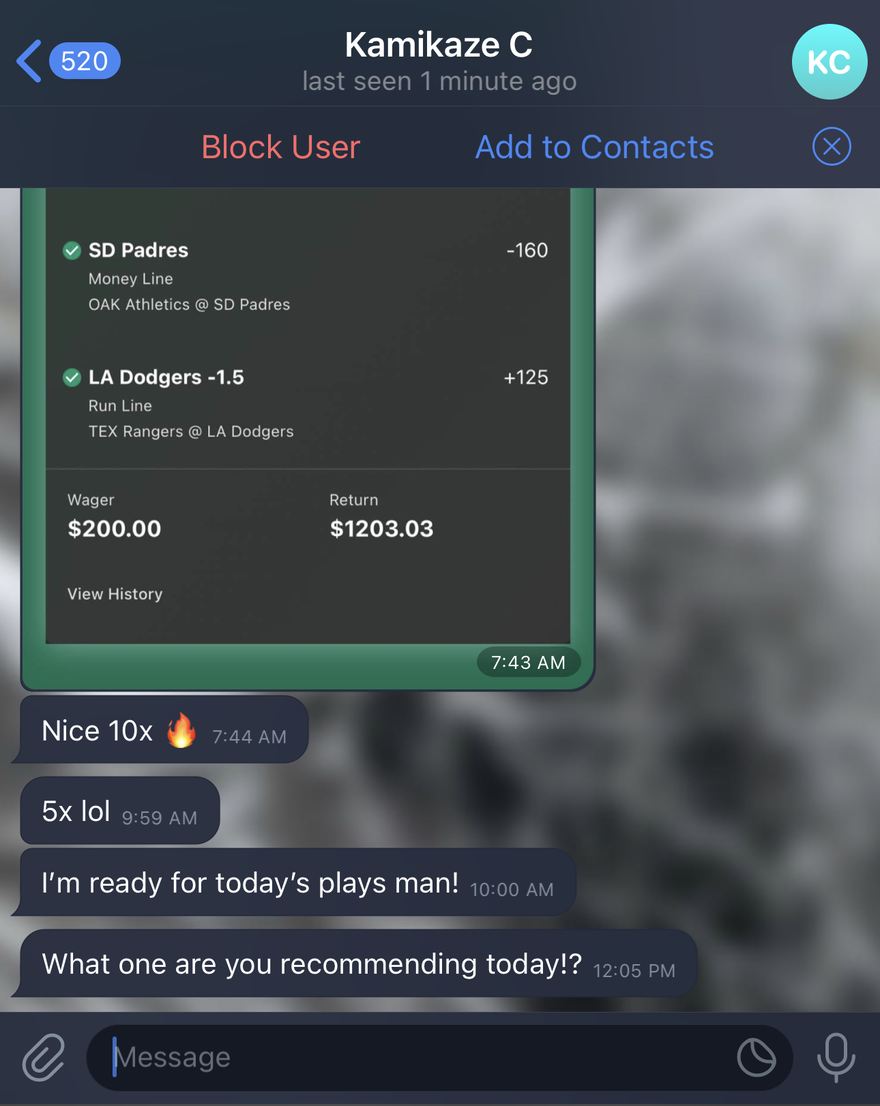 Customer message