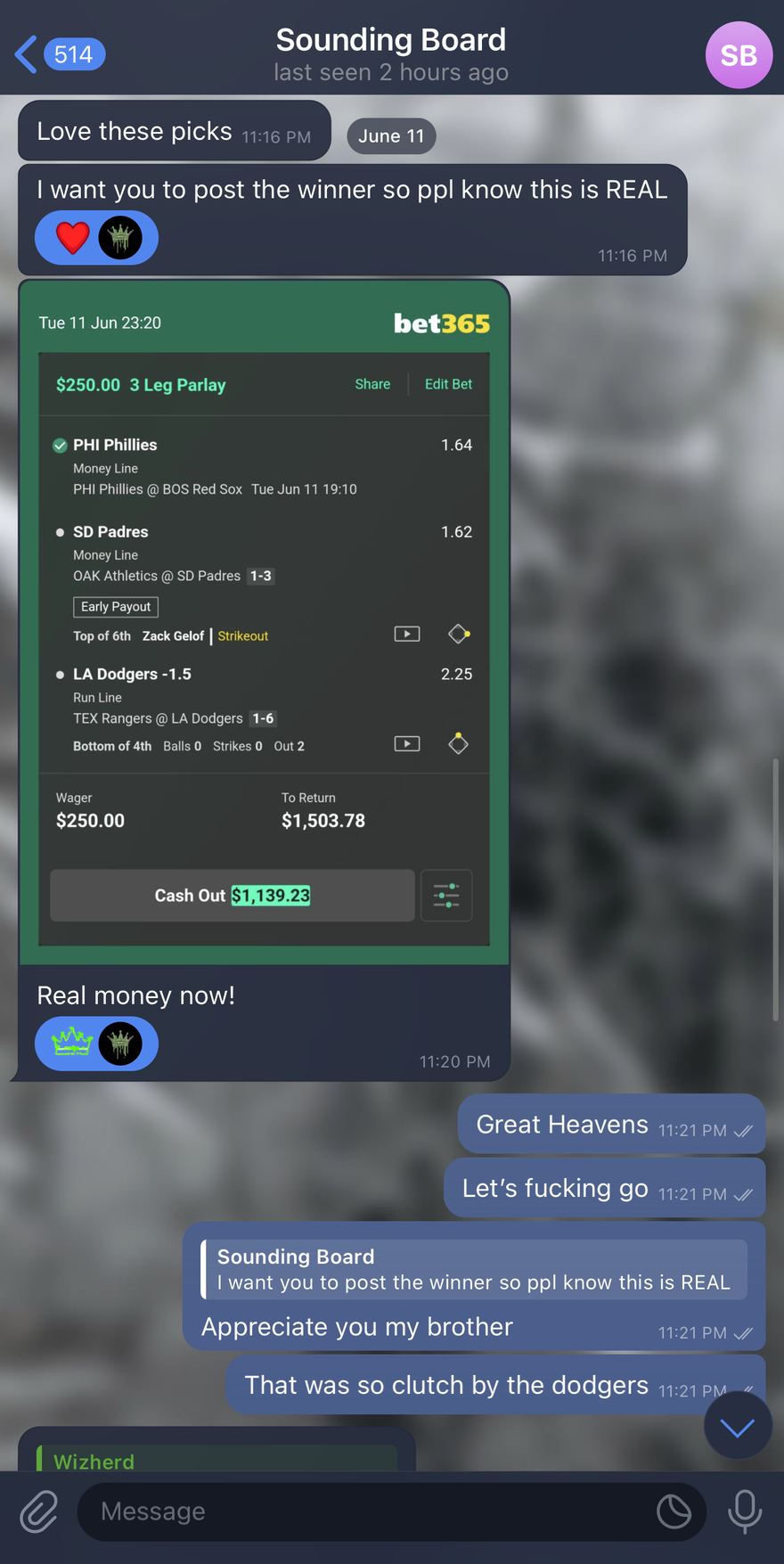 Customer message