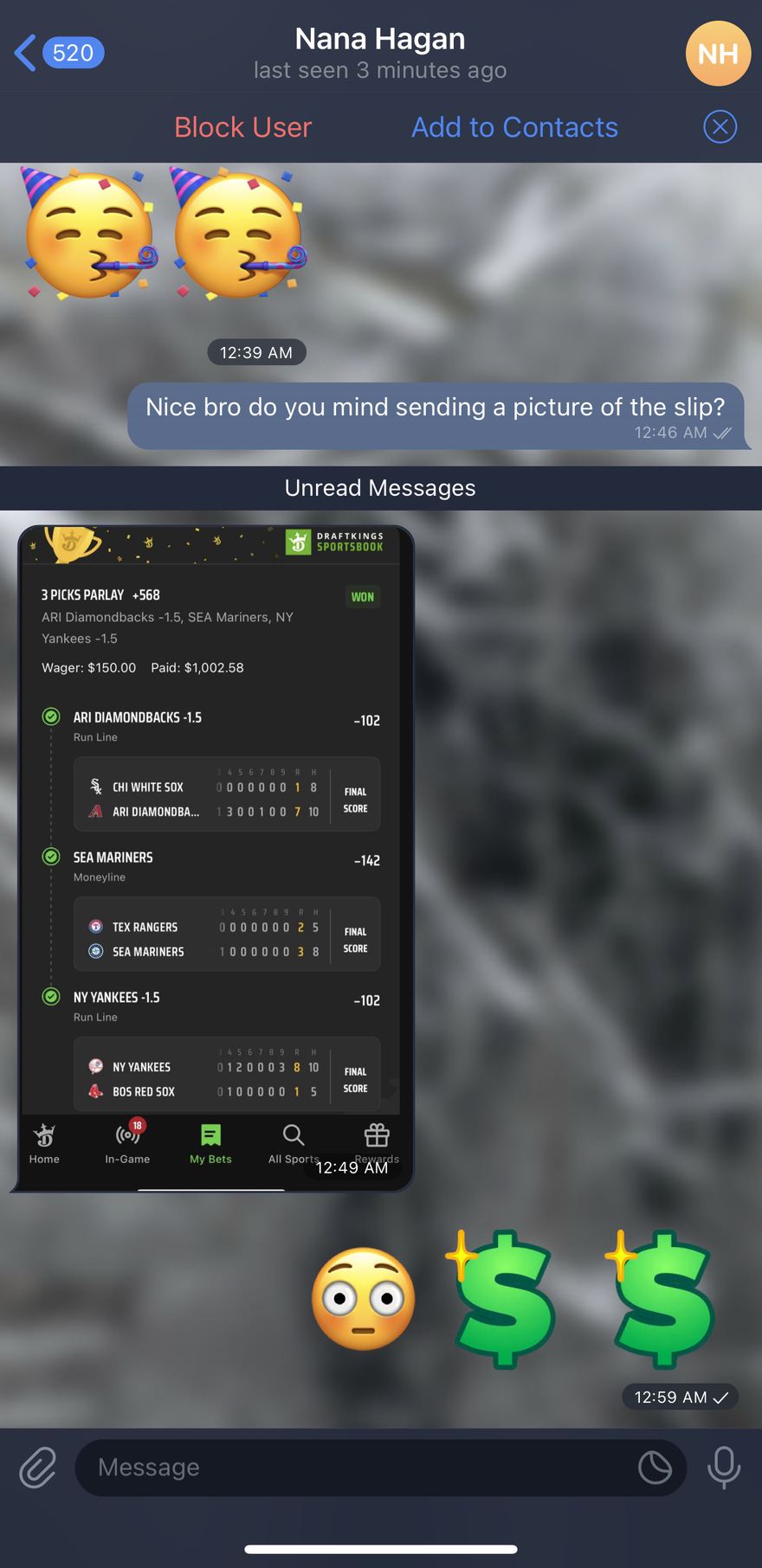 Customer message