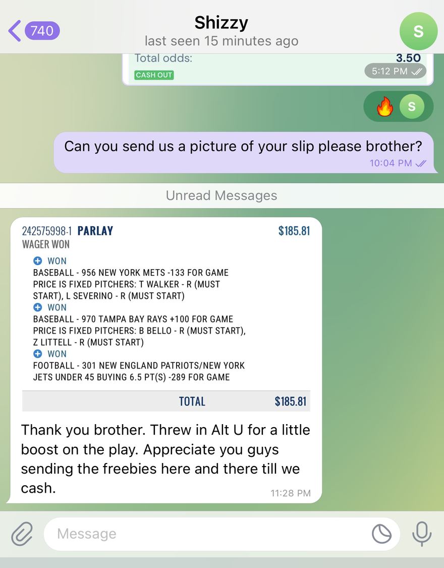 Customer message