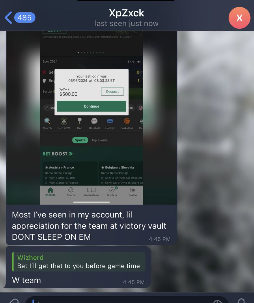 Customer message