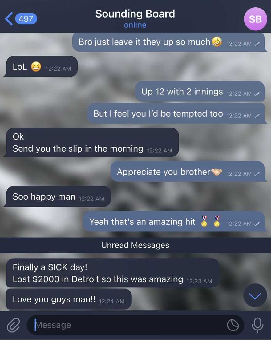Customer message